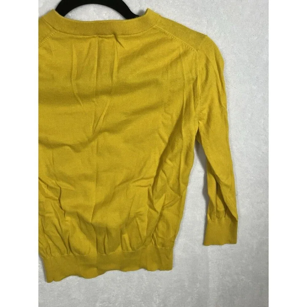 J Crew Clare Cardigan Sweater Cotton Small Ivory Pearl Buttons